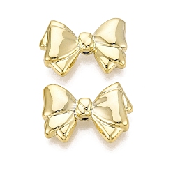 Golden Plated UV Plating Acrylic Beads, Bowknot, Golden Plated, 20.5x29.5x8mm, Hole: 2mm