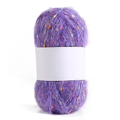Medium lila 50g 40% Polyester und 60% Acrylfaser, weiches Mohairgarn, Kugelgarne, Tweedgarn, Schals, Pullover, Schals, Mützen, Häkelgarn, Medium lila, 2 mm