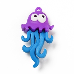 Разноцветный Пластиковые большие подвески из пвх, медуза, красочный, 63x33x20.5 мм, отверстие : 3 мм