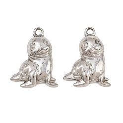 Нержавеющая Сталь Цвет 304 подвески из нержавеющей стали, очарование морской собаки, цвет нержавеющей стали, 24.5x18.5x4.5 мм, отверстие : 2.5 мм