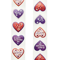 (52) Непрозрачная лаванда Тематика дня святого валентина бумажные наклейки с изображением сердца, для изготовления карт, скрапбукинга, дневник, планировщик, чашка, оболочка мобильного телефона, записные книжки, разноцветные, 25x23 мм