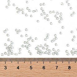 (376) Inside Color Med Gray/White-Lined TOHO Round Seed Beads, Japanese Seed Beads, (376) Inside Color Med Gray/White-Lined, 11/0, 2.2mm, Hole: 0.8mm, about 5555pcs/50g