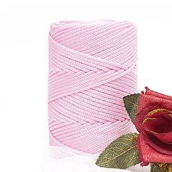 Бледно-Розовый Пряжа из ткани чинлон, для ручного вязания толстой нити, пряжа для вязания крючком, розовый жемчуг, 4~5 мм