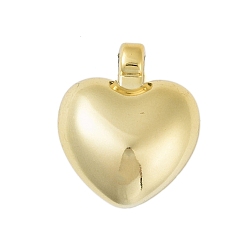 Golden CCB Plastic Pendant, Heart, Golden, 31x25x13mm, Hole: 3mm