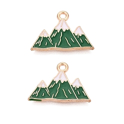 Mountain Подвески из сплава и эмали на тему путешествий, золотой свет, горные чары, 15x21x1 мм, отверстие : 1.8 мм