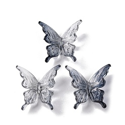 Гейнсборо Прозрачные акриловые бусины, два тона, бабочка, светло-серые, 25.5x24.5x5.5 мм, отверстие : 1.5 мм, Около 588 шт / 500 г