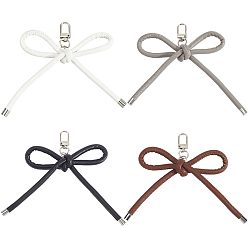 (52) Непрозрачная лаванда 4 шт 4 цвета искусственная кожа подвесные украшения, Сплав с поиска, бантом, разноцветные, 125 мм, 1 шт / цвет