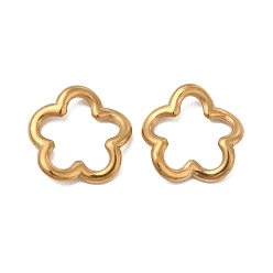 Золотой 304 нержавеющей стали связывающий кольца, витая цветок, золотые, 15x15x3 мм, внутренний диаметр: 9.5x11.5 мм