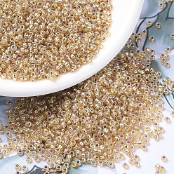 (RR1003) Silverlined Gold AB MIYUKI Round Rocailles Beads, Japanese Seed Beads, 11/0, (RR1003) Silverlined Gold AB, 2x1.3mm, Hole: 0.8mm, about 50000pcs/pound