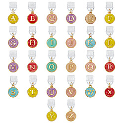(52) Непрозрачная лаванда 26шт пластиковые мобильные пылезащитные заглушки, с подвесками из эмали и сплава , Письмо ~ Z, разноцветные, 26 мм, 26 шт / комплект