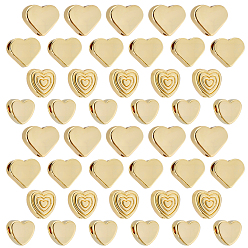 Echt 18 k vergoldet 100Stk 4 Stile Messingperlen, Herz, echt 18 k vergoldet, 6~6.5x6~8x2.5~3 mm, Bohrung: 1~1.6 mm, 25 Stück / Stil