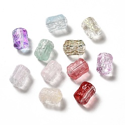 Gemischte Farbe Lackiert transparent Glasperlen, Kolumne, Gemischte Farbe, 17x11 mm, Bohrung: 1.6 mm