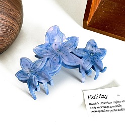 Королевский синий Заколки для волос в форме когтей из ацетата целлюлозы с цветами, аксессуары для волос для женщин и девочек, королевский синий, 103 мм