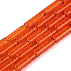 Оранжево-Красный Прозрачные стеклянные бусины, горн, оранжево-красный, 12.5~13x4~4.5 мм, отверстие : 0.6~0.9 мм, около 28~29 шт / нитка, 14.57~15.16 дюйм (37~38.5 см)