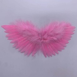 Pink Мини-кукла с перьями ангела и крыльями, с полиэфирной веревкой, Для изготовления кукол своими руками, реквизит для фотосъемки, украшения, аксессуары, розовые, 110x320 мм