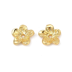 Настоящее золото 18K Spacer бисер латунные, цветок, реальный 18 k позолоченный, 7.5x7x2 мм, отверстие : 0.9 мм
