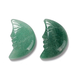 Зеленый Авантюрин Естественный зеленый авантюрин кабошонов, луна, 35x22.5x7 мм