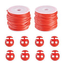 Фуксиновый Ювелирные изделия, включая полую трубу из ПВХ, трубчатый шнур из синтетической резины, пластиковые замки и катушки для шнура, красно-фиолетовые