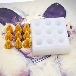 Cone Rectangle/Star/Cone/Flat Round/Square/Heart  DIY Silicone Molds, Fondant Molds, Resin Casting Molds, for Chocolate, Candy, UV Resin & Epoxy Resin Craft Making, Cone, 58x58mm