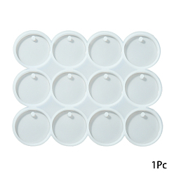 Плоский Круглый 1силиконовые формы для подвески, формы для литья смолы, для зыбучих песков, Изготовление подвески в рамке для фото, плоско-круглые, 120x150x6 мм, отверстие : 3.5 мм, внутренний диаметр: 35 мм