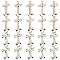 Цвет Древесины 40 шт. 2 стили деревянные скульптуры для украшения витрин на Хэллоуин, для домашнего офисного стола, крестик, деревесиные, 72~79x20x113м 115м ~