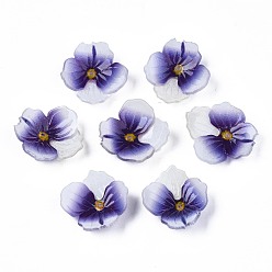 Темно-синий  Шифер Пластиковые шарики, цветок, темный сланец синий, 20x19.5x5 мм, отверстие : 1 мм