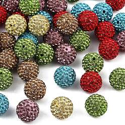 (52) Непрозрачная лаванда Pave disco бусины, Бусины со стразами, полимерная глина , класс А, разноцветные, С. 15 (2.1~2.2 мм), 14 мм, отверстие : 2 мм