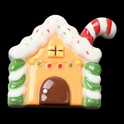 Дом Кабошоны из непрозрачной рождественской смолы, для изготовления ювелирных изделий, дом, 21.5x25x6 мм