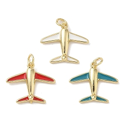 (52) Непрозрачная лаванда Латунь эмаль подвески, прелести самолета, стойки покрытие, без кадмия и без свинца, долговечный, реальный 18 k позолоченный, разноцветные, 17.5x20x3.5 мм, отверстие : 3.5 мм