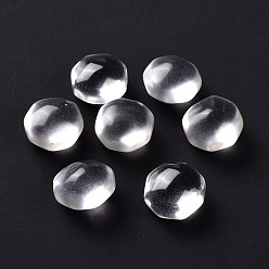 Quartz Crystal Natural Quartz Crystal Beads, No Hole/Undrilled, for Wire Wrapped Pendant Making, Twist Flat Round, 15x16x9mm