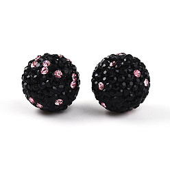 Реактивный Самолет Полимерная глина Pave горный хрусталь бисер, дискотечный шар бисер, круглые, струя, 16 мм, отверстие : 1.6~2 мм