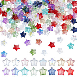 (52) Непрозрачная лаванда 160 шт. 16 стили прозрачные стеклянные и акриловые бусины, звезда, разноцветные, 9.9~10 мм, отверстие : 0.7~1 мм, 10 шт / стиль