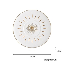 Белый Поднос для демонстрации ювелирных изделий из керамики для глаз, Органайзер для ювелирных изделий, для хранения ожерелий, колец, подвесок, белые, 15x1.5 см
