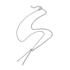 Нержавеющая Сталь Цвет 304 изготовление ожерелий из витой цепи из нержавеющей стали, не тускнеет, цвет нержавеющей стали, 20.67 дюйм (52.5 см)