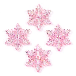 Ярко-Розовый Ссылки на компоненты люстры из прозрачного акрила цвета ab, снежинка, ярко-розовый, 46x46x6 мм, отверстие : 2 мм