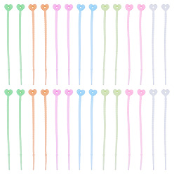 Heart 50Pcs Luminous Silicone Cable Ties, Heart, 127x13x4.5mm, Hole: 3mm