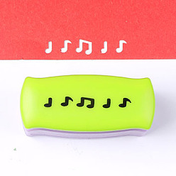Musical Note Дыроколы из пластиковой бумаги, перфоратор для бумаги для рукоделия и скрапбукинга, случайный цвет, музыкальная нота, 70x30x40 мм, картина: 45x10 мм