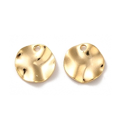 Настоящее золото 24K Латунь прелести, плоский круглый шарм, без кадмия и без свинца, реальный 24 k позолоченный, 10x2 мм, отверстие : 1.2 мм
