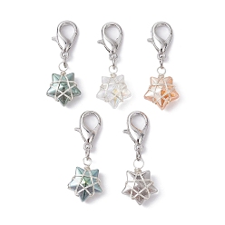 Платина Украшение из медной проволоки, гальваническое стекло, подвеска в форме звезды, Сплав с застежками когтя омара, платина, 35 мм