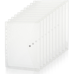 Прозрачный Карманы для папок-регистраторов из полипропилена, прямоугольные, прозрачные, 310x251x8 мм, отверстие : 6 мм