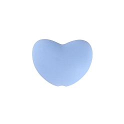 Васильковый Силиконовые бусины, DIY уход за ожерельем, сердце, васильковый, 17x20 мм