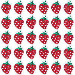 Красный 50шт компьютеризированная вышивка ткань утюгом на заплатках, аксессуары для костюма, аппликация, клубника, красные, 43x33x1.5 мм