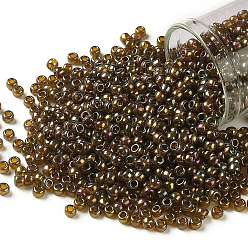 (459) Gold Luster Dark Topaz Тохо 8/0 круглые бусины, японский бисер, (459) темный топаз с золотым блеском, 3 мм, отверстие : 1 мм, Около 222 шт / 10 г