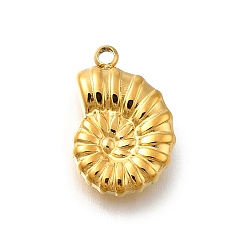 Shell Shape 304 прелести нержавеющей стали, реальный 14 k позолоченный, ионное покрытие (ip), формы раковины, 15x10x4 мм, отверстие : 1.6 мм