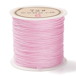 Pink Нейлоновый шнур с китайским узлом, нейлоновый шнур для изготовления украшений, розовые, 0.8 мм, 38~40 м / рулон
