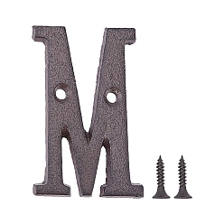 Letter M Номер домашнего адреса железа, с винтом 2 шт., letter.m, 76x48x5 мм, отверстие : 5.2 мм