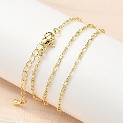 Настоящее золото 18K 2мм латунные ожерелья-цепочки Фигаро, без кадмия и без свинца, долговечный, стойки покрытие, реальный 18 k позолоченный, 17.64 дюйм (44.8 см)