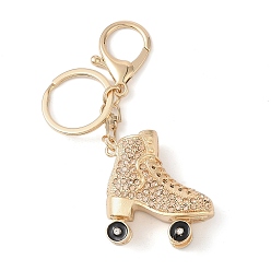 Chameau Alliage de zinc doré avec porte-clés patins à glace en strass, chameau, 113mm