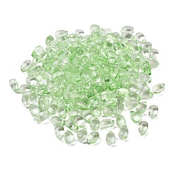 Lima 100 encantos de cristal de las PC, teardop, cal, 9x6x5 mm, agujero: 1 mm