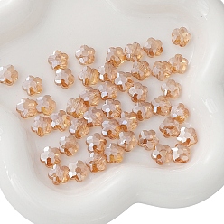 Сэнди Коричневый 10 прозрачные стеклянные бусины, цветок, песчаный коричневый, 10 мм